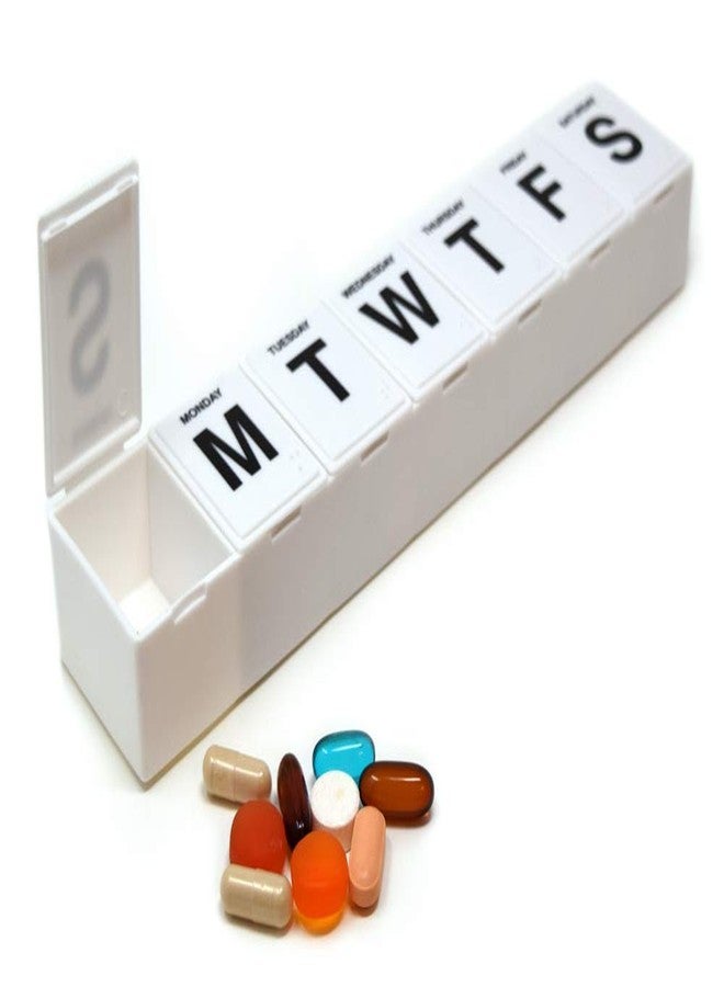 pill thing منظم حبوب أسبوعي جامبو 11 بوصة - حجرات كبيرة جدًا تتسع لـ 7 أيام من الفيتامينات والأدوية - حجم رائع للفيتامينات القابلة للمضغ (1) - Image 1